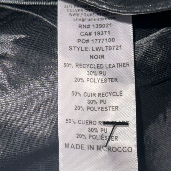 NWT FRAME Le Jane Crop Recycled Leather in Noir Revolve Size 27 - Picture 13 of 14